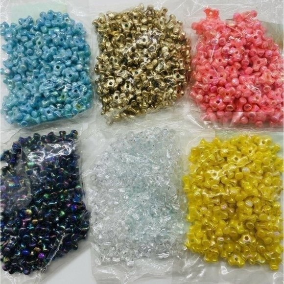6 BAGS Gems 10MM TRI Propeller Beads - Picture 12 of 12
